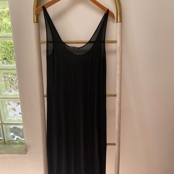 Ischiko Black Long Summer Stretch Viscose Slip Dress Made in Austria Size 10 - Picture 1 of 8